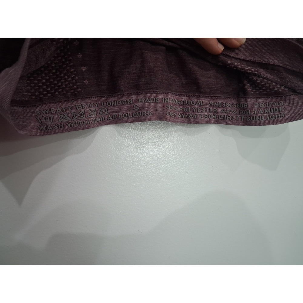Sweaty Betty Athlete Seamless Long Sleeve Top Purple Heather Mesh Thumbhole S - Picture 6 of 6